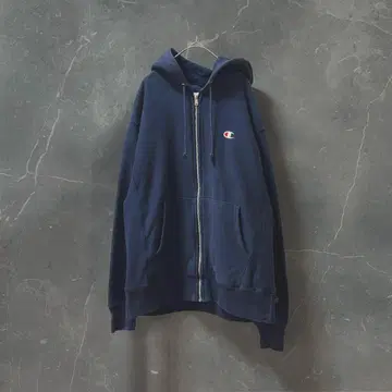 Champion 리버스 위브 IDEAL 지퍼 네이비 후드티