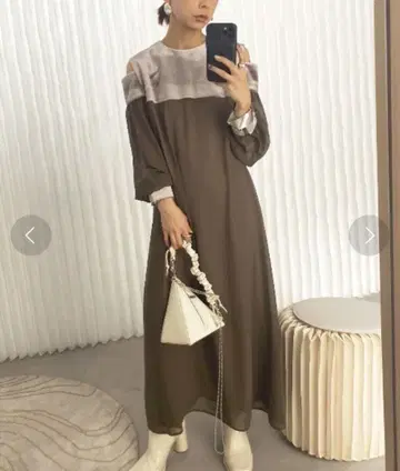 Ameri TOP COVER SHEER DRESS 원피스 벨로아 M