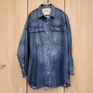 미사용품 Healthy 데님 셔츠