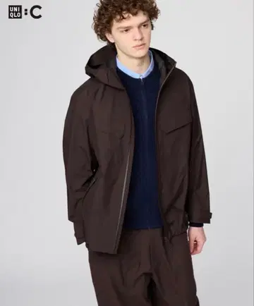 UNIQLO : C 블록 테크 후드티 다크 브라운