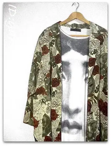 개성파! 레트로 올 패턴 입체 재단 셔츠 자켓