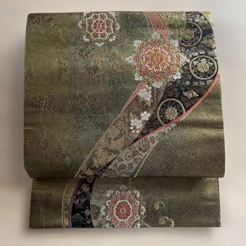 코디하기 쉬운 후쿠로 오비 꽃무늬 자수