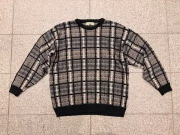 CROSSINGS 체크 무늬 니트 스웨터 XL