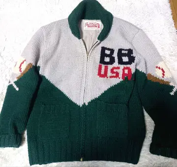 PHERROWS 두꺼운 원단 코위찬 니트 베이스볼 패턴 멋진 레어