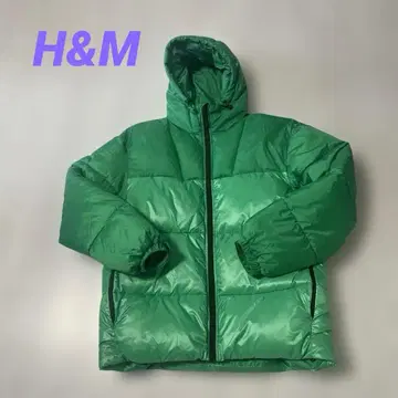 H&M 그린 다운 자켓 방수 방풍 기능 내 포켓 있음