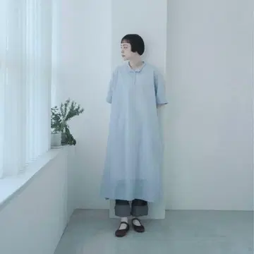 foufou 페일 블루 셔츠 원피스