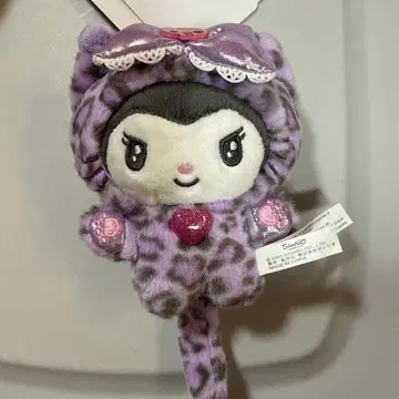 미사용 새상품 산리오 레오파드 무늬 봉제 인형 키링 갸루 고양이