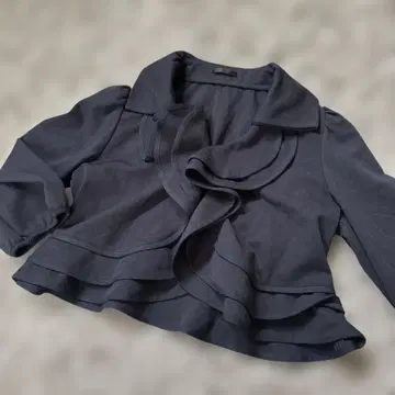 TO BE CHIC 프릴 자켓 가디건 볼레로 네이비