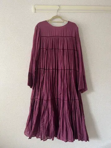 누키테파 코튼 보일 티어드 원피스