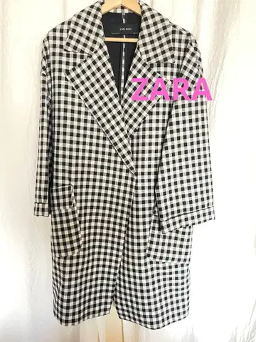 ZARA BASIC 체크 무늬 코트