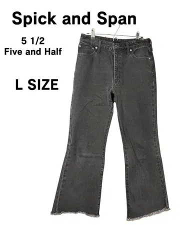 Spick and Span 5 1/2 플레어 데님 블랙 L 사이즈
