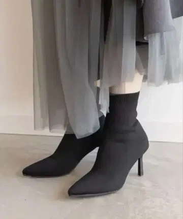 RANDA 소프트 스트레치 니트 삭스 부츠 블랙 M