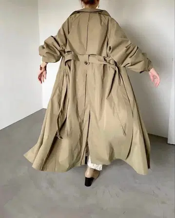CFT. 카키 오버 사이즈 트렌치코트 버튼 없음