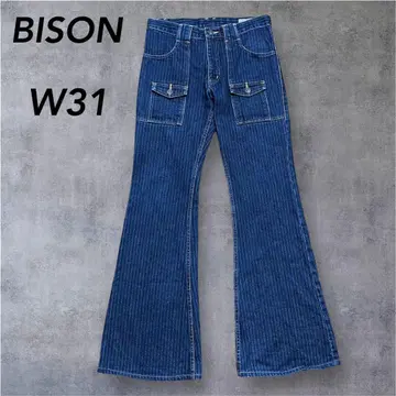 BISON 바이슨 헤링본 부시 팬츠 벨보텀 W31