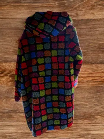 컬러풀 플리스 코트 후드 부착 이탈리아제