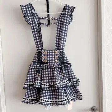 Liz Lisa 사다리 리본 체크 티어드 치마바지