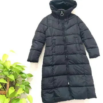 롱 충전솜 코트 블랙 다운풍 더블 지퍼 한국 L