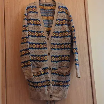 기하학 패턴 니트 가디건