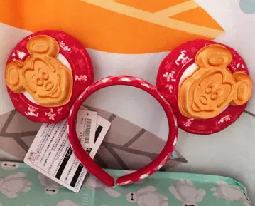 택 포함 새상품 미키 와플 머리띠 디즈니 리조트 파크 푸드