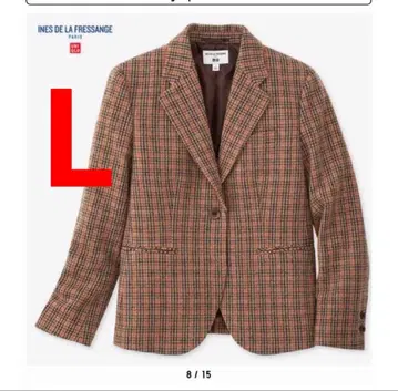 [ 유니클로 ] 이네스 테일러드 자켓 브라운 L 사이즈