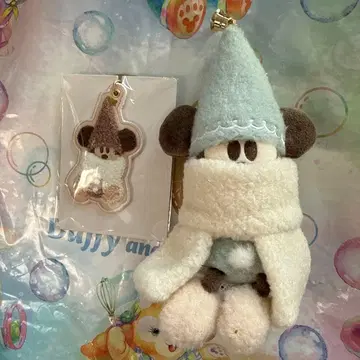 디즈니 리조트 릴린린 파랑 인형 배지와 키체인 세트