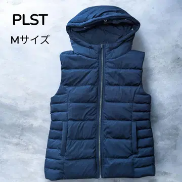 PLST 후드 부착 다운 베스트 M 네이비