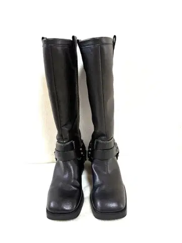 새상품급 ZARA 자라 블랙 롱 부츠 가죽 신발 스퀘어토 37