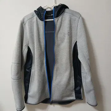 언더아머 풀 집업 후드티 그레이/네이비