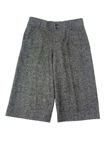 e163 UNTITLED 브라운 트위드풍 하프 와이드 팬츠