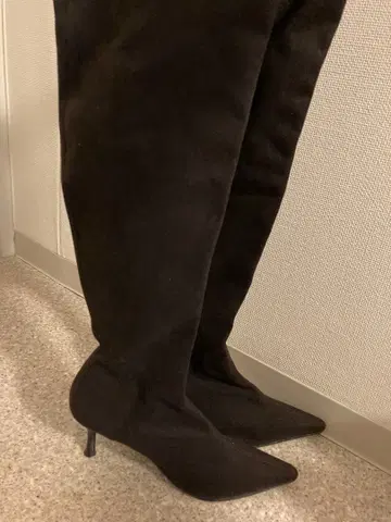 브라운 스웨이드 니하이 부츠 새상품