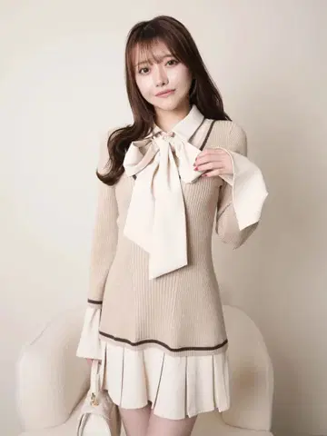 립 서비스 셔츠 도킹 플리츠 원피스