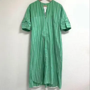 TICCA 티카 카와카미 모모코 트위스트 슬리브 롱 원피스 스트라이프