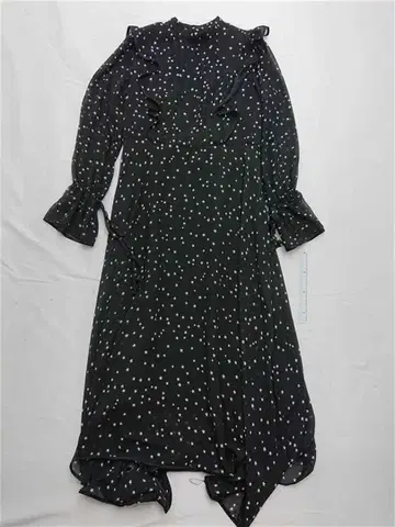 앤 아메리 스타 프린트 프릴 롱 원피스 블랙 계열 여성용