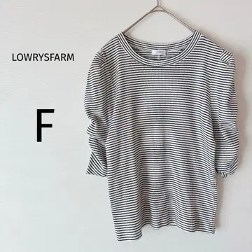 로리즈팜 파워숄더 컷 PO5S 7부 기장 보더 화이트 블랙 F