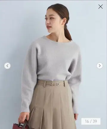 그린 라벨 FOX 블렌드 형태 돌먼 풀오버 니트