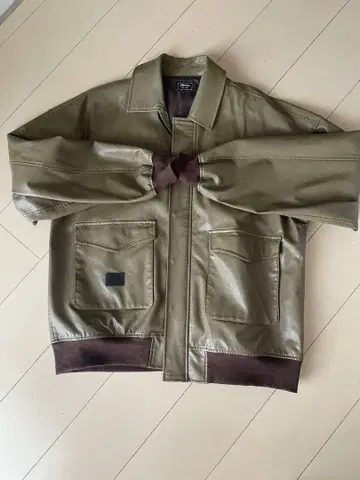 Cheers 합성 피혁 자켓 베이지 XL 가죽 자켓 페이크