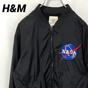 N-6040 H&M 봄버 자켓 MA-1 NASA 성조기 자수 M