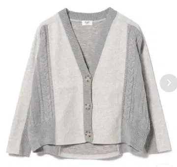 [ BEAMS HEART ] 니트 x 멜톤 티셔츠 콤비 가디건