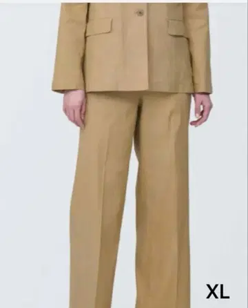 무인양품 베이지 헴프 스트레이트 팬츠 XL 사이즈