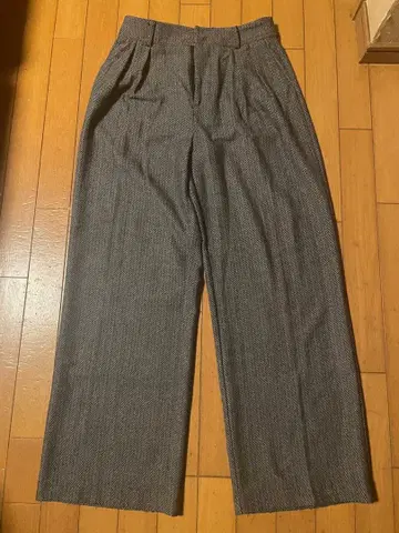 90s~00s 그레이 계열 와이드 턱 팬츠 M