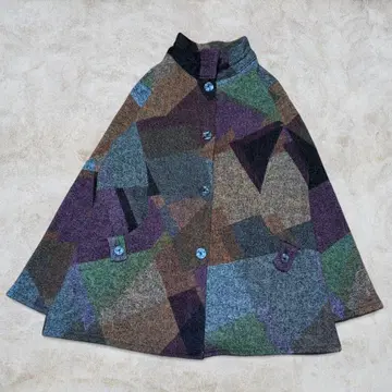 빈티지 기하학 패턴 자켓 패치워크 개성있는 아트