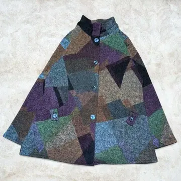 빈티지 기하학 패턴 자켓 패치워크 개성있는 아트