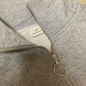 그린라벨 그레이 지퍼 하이넥 맨투맨