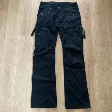 니콜 클럽 포맨 카고 플레어 팬츠 멀티 포켓 블랙 S