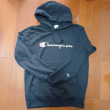 Champion 블랙 후드티 X-LARGE