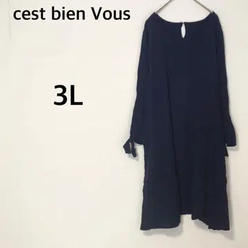 체스트 비엔 부 원피스 린넨 혼방 [3L] 빅 사이즈