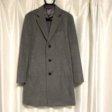 캐시미어 100% 그레이 체스터 코트 3버튼