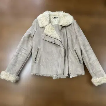 TOPSHOP 퍼 달린 스웨이드 자켓