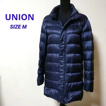 UNION 울트라 라이트 다운 하프 코트 남성용 네이비 SIZE M