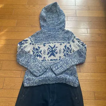 45 R45rpm 셰틀랜드 울 페어아일 후디 스웨터